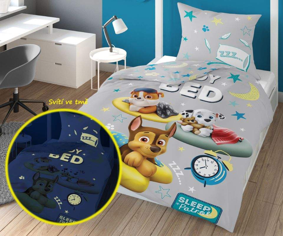 Obliečky Paw Patrol sleep svietiace 140/200, 70/80